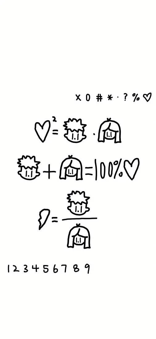 简笔画手机壁纸｜手绘背景图片 - 趣味数学公式「哲风壁纸」