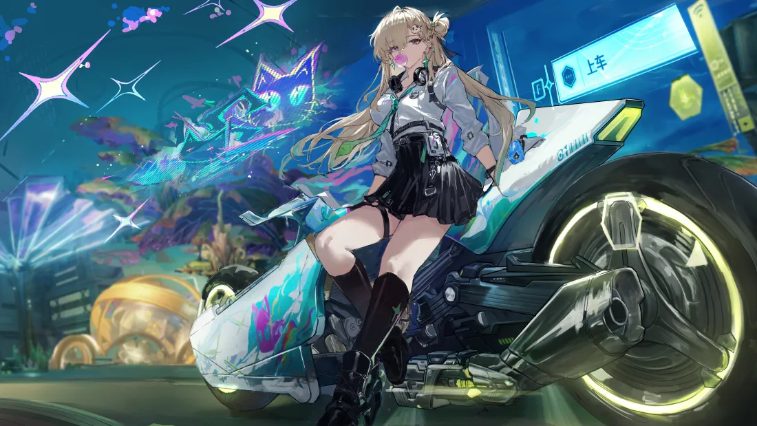4k机车少女壁纸｜赛博朋克背景图片 - 动漫「哲风壁纸」