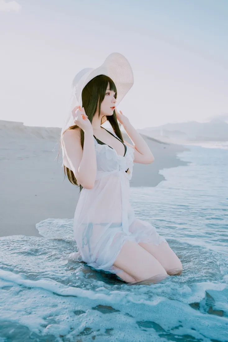 海边美女手机壁纸｜海边背景图片 - 沙滩海浪「哲风壁纸」