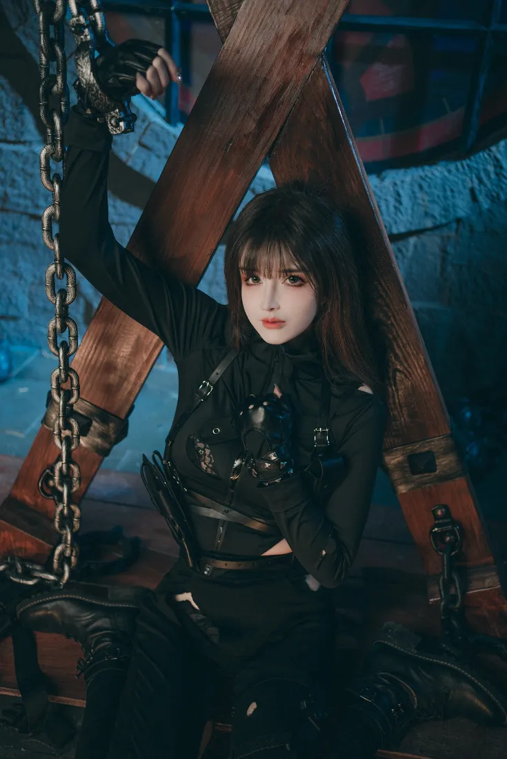 暗黑少女手机壁纸｜黑色背景图片 - 地牢锁链「哲风壁纸」