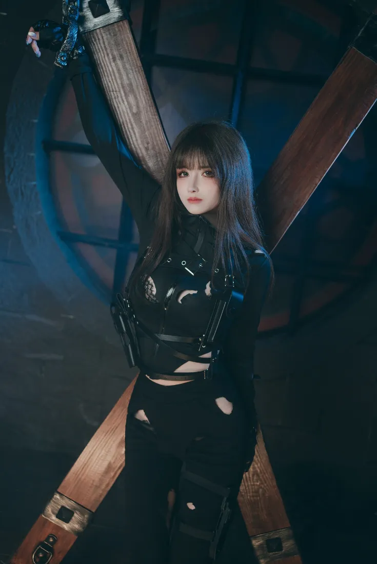 酷飒少女手机壁纸｜黑色机械背景图片 - 黑夜「哲风壁纸」