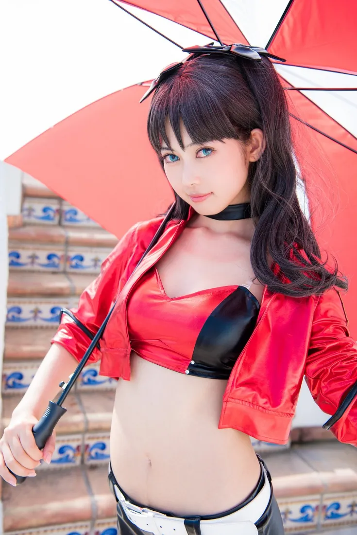 红衣女孩手机壁纸｜红雨伞背景图片 - 二次元女孩「哲风壁纸」