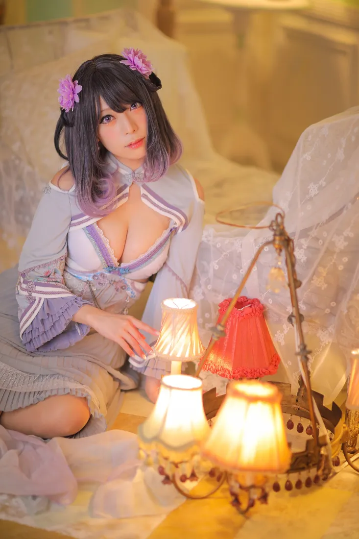 二次元少女手机壁纸｜复古台灯背景图 - 晚上的灯光「哲风壁纸」