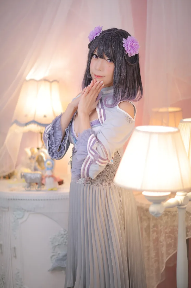 cosplay女孩手机壁纸｜紫色背景图片 - 洛丽塔服饰「哲风壁纸」