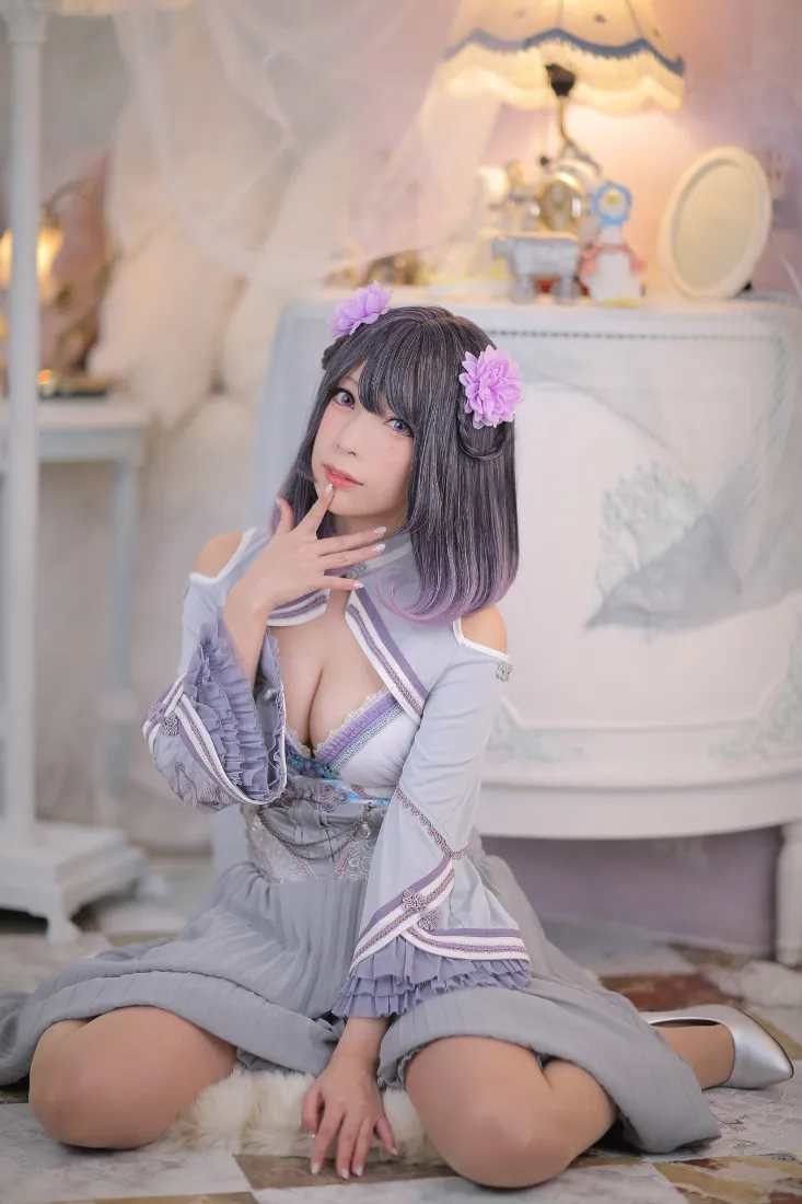 洛丽塔cosplay手机壁纸｜室内背景图片 - 紫色灰色「哲风壁纸」