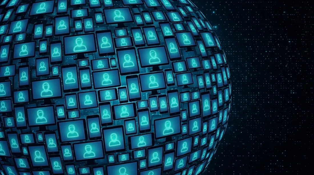 6k科技感壁纸｜蓝色球体背景图片 - 智能流转「哲风壁纸」