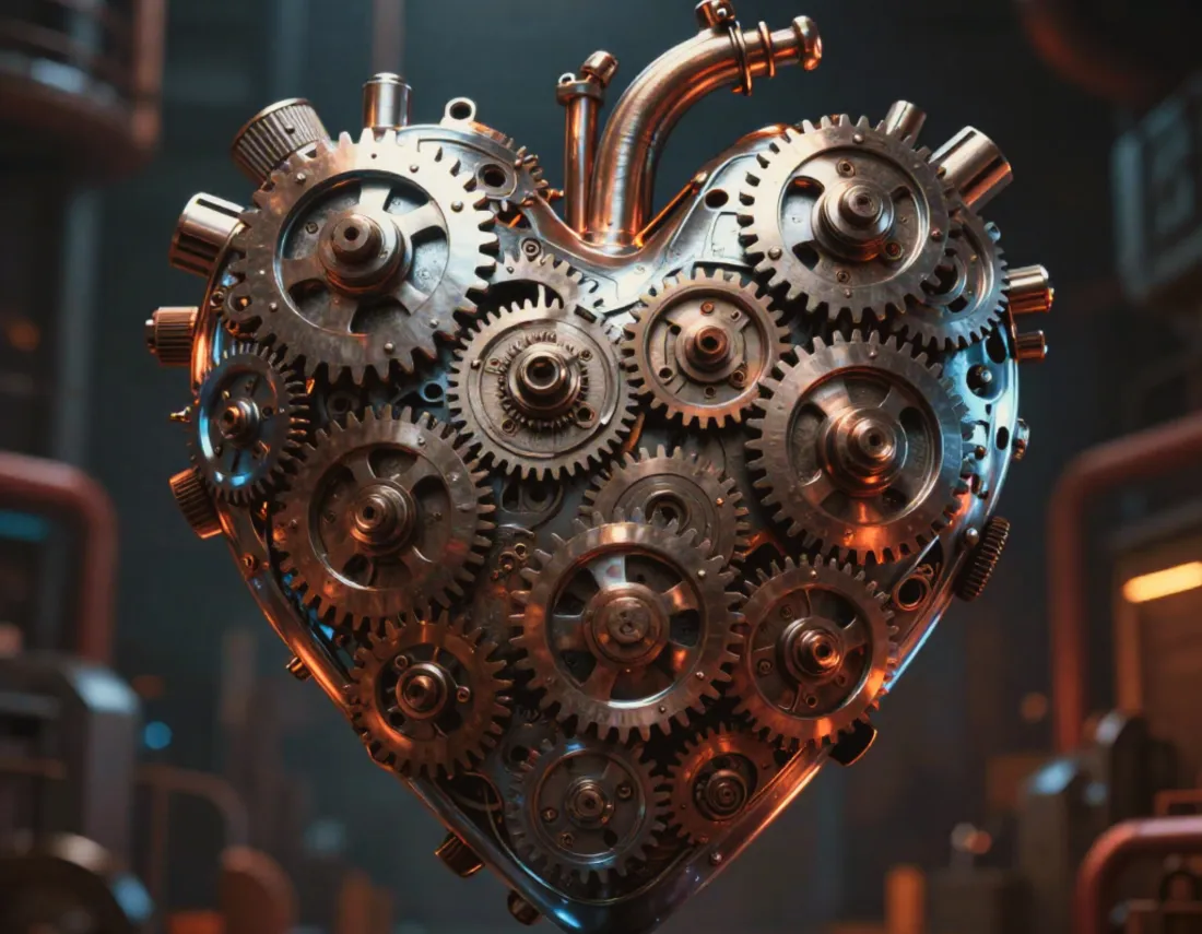 3k机械心脏壁纸｜工业风背景图片 - 齿轮机械心「哲风壁纸」