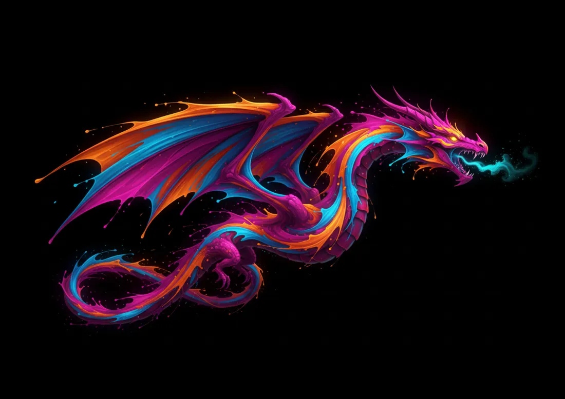 5k彩色龙壁纸｜炫彩龙背景图片 - 神话生物「哲风壁纸」