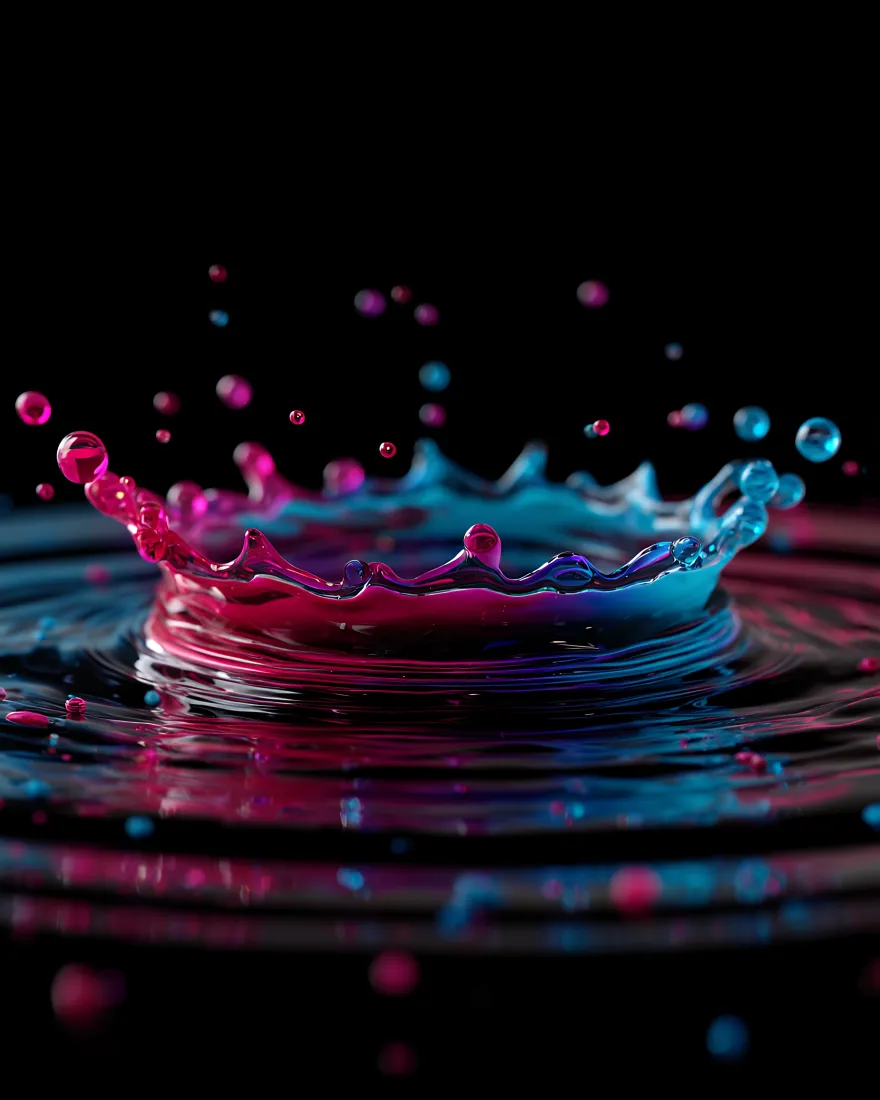 水花手机壁纸｜彩色背景图片 - 水滴飞溅艺术「哲风壁纸」