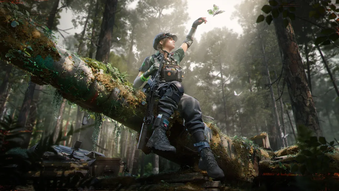 4k三角洲行动壁纸｜森林背景 - 蝶与战术角色「哲风壁纸」