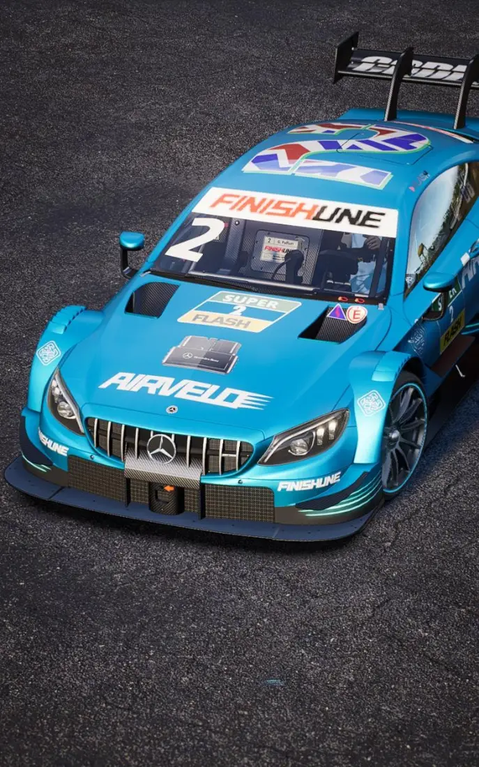 奔驰赛车手机壁纸｜极品飞车·集结背景图片 - 蓝色赛道「哲风壁纸」