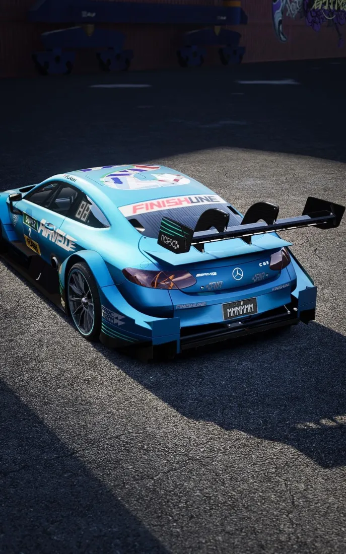 奔驰赛车手机壁纸｜极品飞车·集结背景图片 - 蓝色赛车「哲风壁纸」