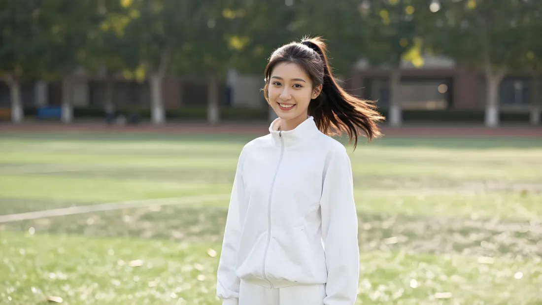 3k青春少女壁纸｜校园背景图片 - 阳光活力白衣少女「哲风壁纸」