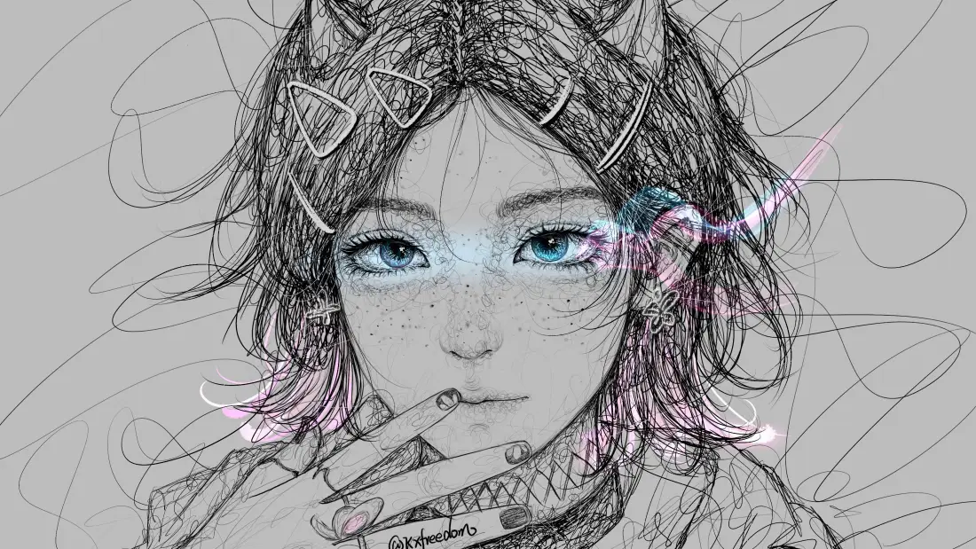 4k暮蝶壁纸｜线稿背景图片 - 无畏契约「哲风壁纸」