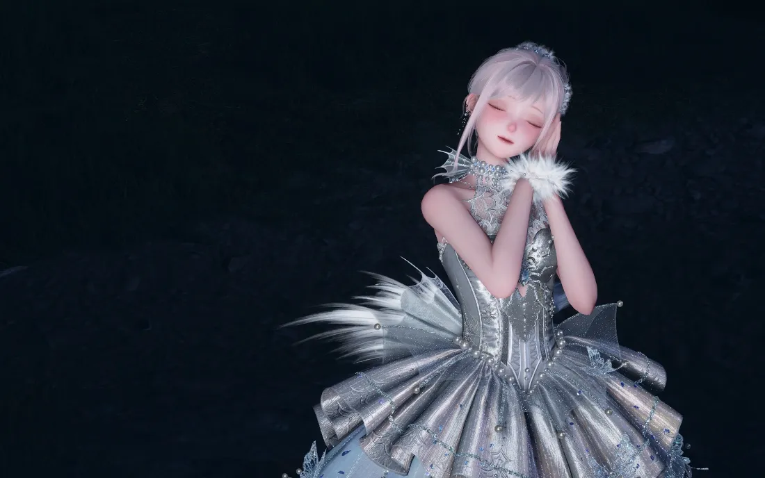 2k暖暖壁纸｜银色礼服背景图片 - 无限暖暖「哲风壁纸」