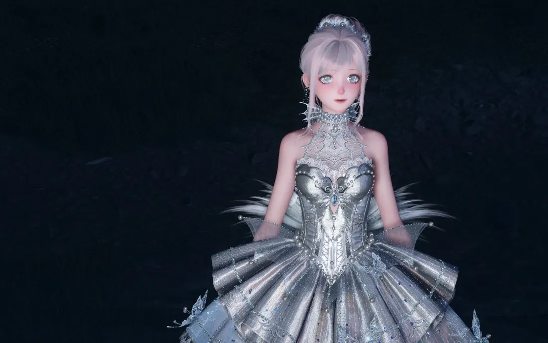 2k暖暖壁纸｜银色礼服背景图片 - 无限暖暖「哲风壁纸」