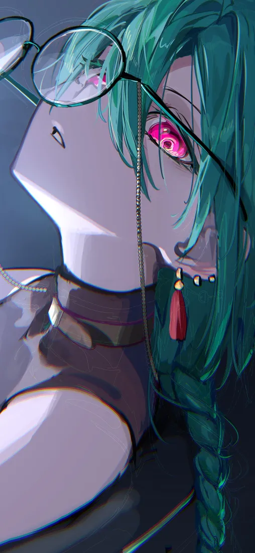 初音未来手机壁纸｜暗背景图片 - 红瞳绿发「哲风壁纸」