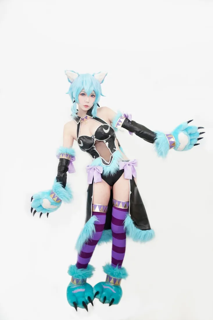 兽耳娘cosplay手机壁纸｜白色背景 - 角色扮演「哲风壁纸」