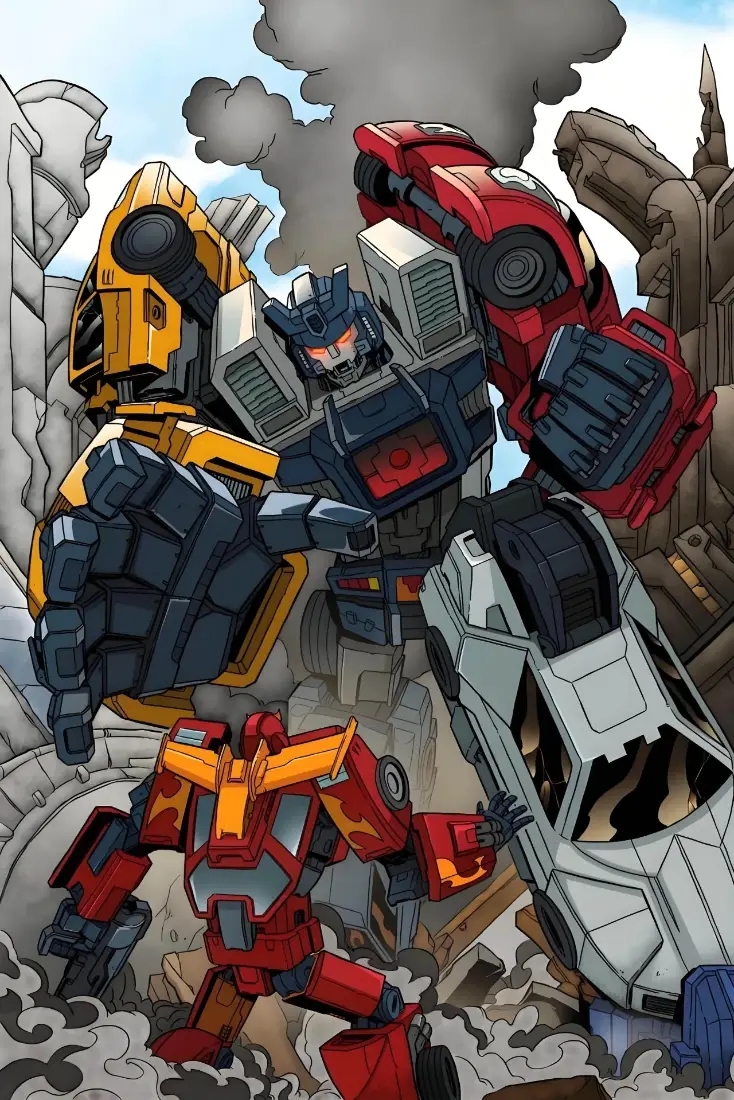 变形金刚G1手机壁纸｜机甲背景图 - 废墟战场「哲风壁纸」