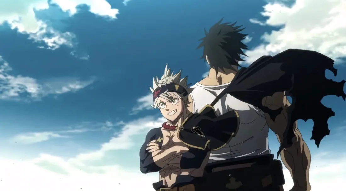 5k阿斯塔壁纸｜蓝天背景图片 - 黑色五叶草「哲风壁纸」