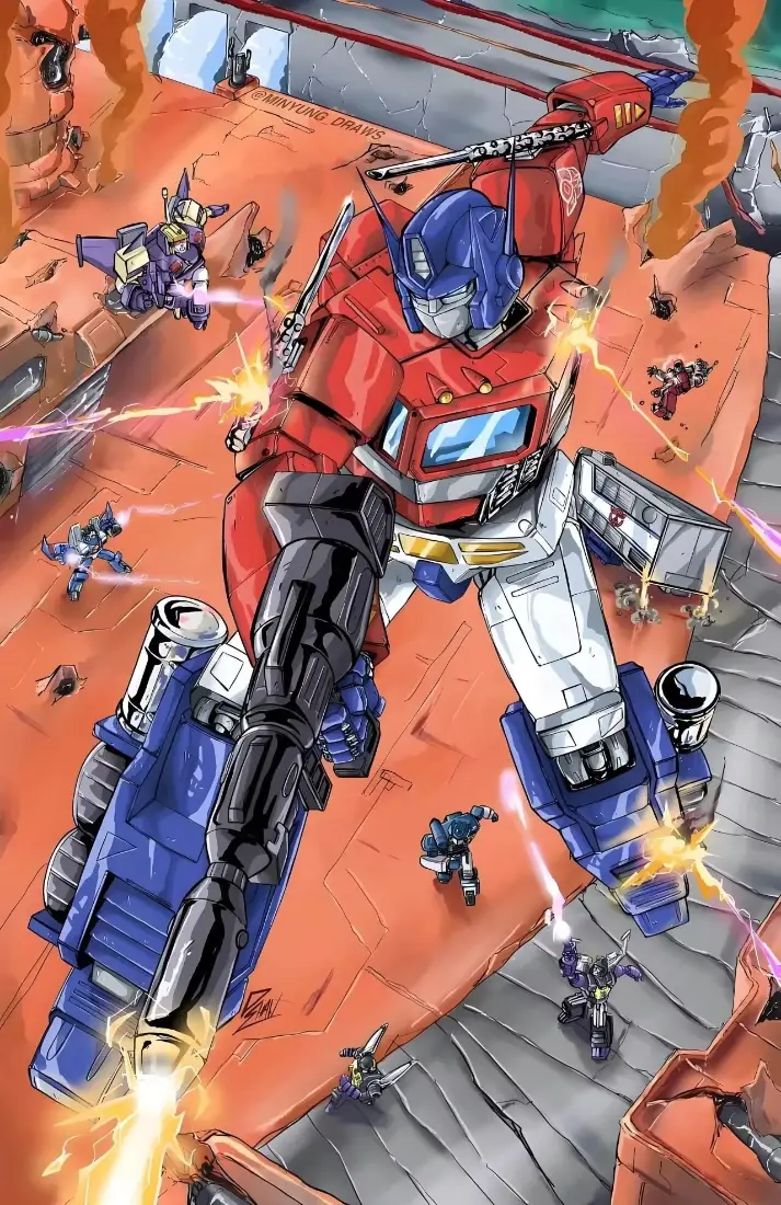 变形金刚G1手机壁纸｜擎天柱背景图片 - 科幻战斗「哲风壁纸」