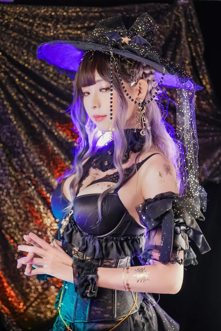 魔女洛丽塔手机壁纸｜紫色背景图 - 黑色服饰「哲风壁纸」