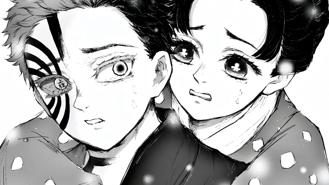2k鬼灭之刃壁纸｜黑白背景图片 - 狛恋「哲风壁纸」