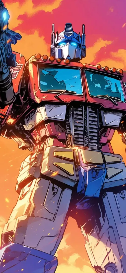 变形金刚G1擎天柱手机壁纸｜科幻背景 - 机械机器人「哲风壁纸」