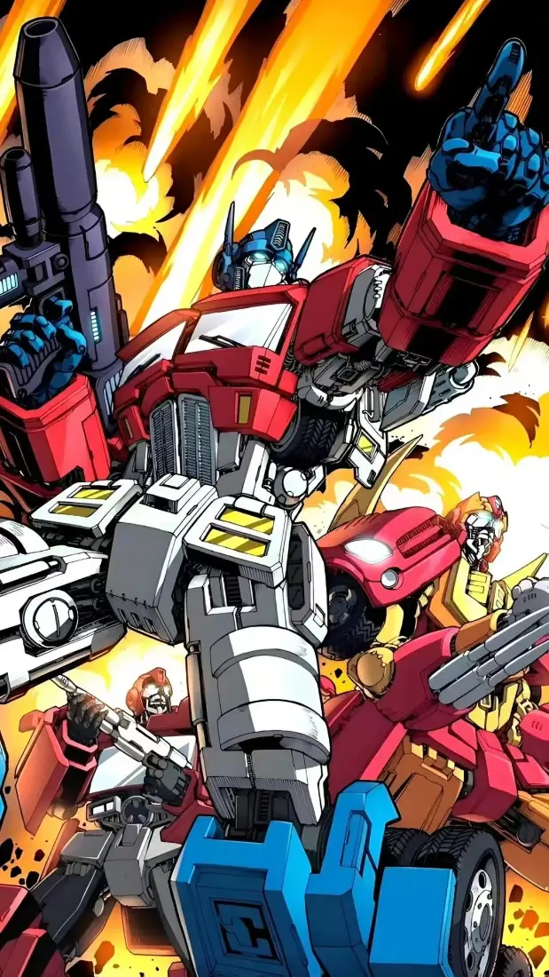 变形金刚G1手机壁纸｜擎天柱背景图片 - 战斗场景「哲风壁纸」