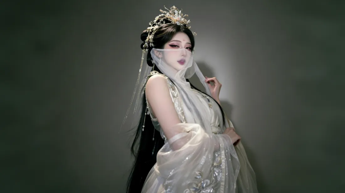 3k古风美女壁纸｜面纱古装背景图片 - 古典汉服「哲风壁纸」