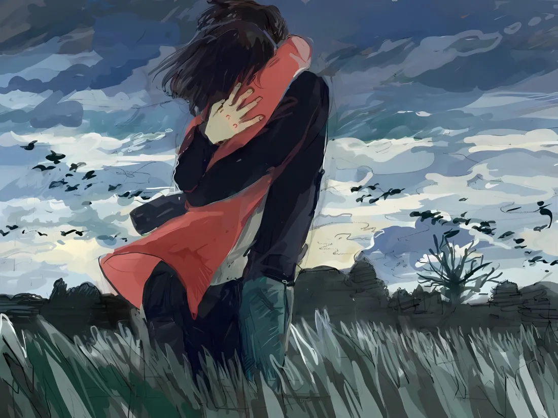 2k情侣拥抱壁纸｜草原背景图片 - 自然风景「哲风壁纸」