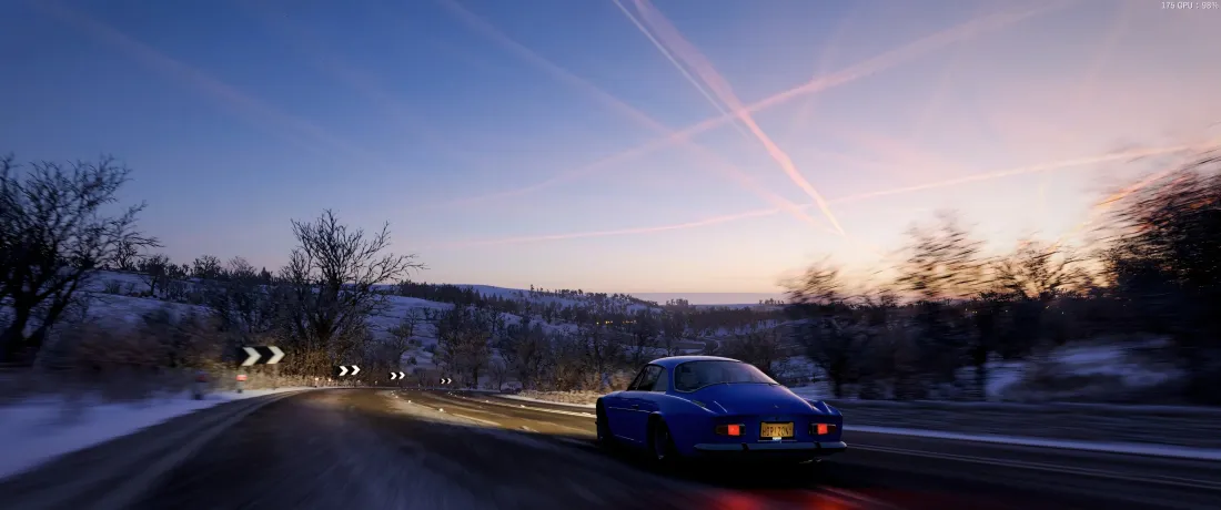 5k雷诺Alpine壁纸｜雪地道路背景图 - 黄昏跑车「哲风壁纸」