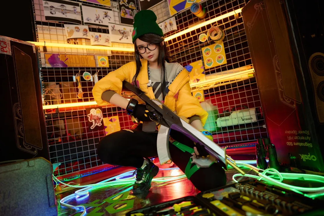 赛博朋克战士手机壁纸｜霓虹灯背景图片 - 未来战士「哲风壁纸」