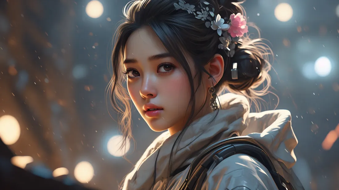 3k古装美女壁纸｜古风背景图片 - 暖光国风造型「哲风壁纸」