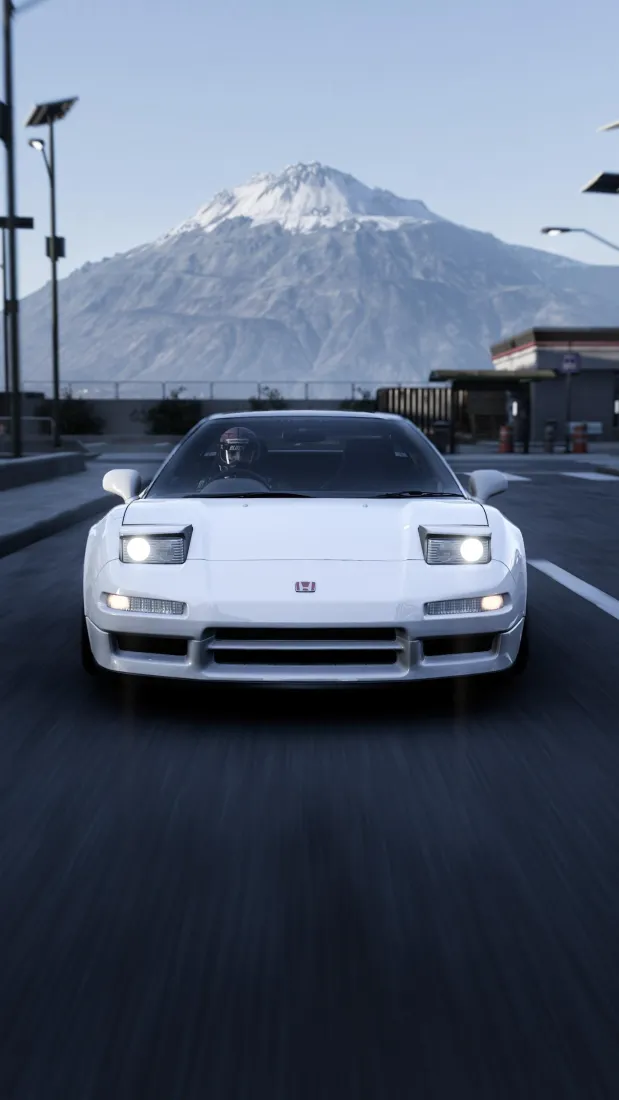 本田跑车手机壁纸｜雪山街景图片 - 日系车公路「哲风壁纸」