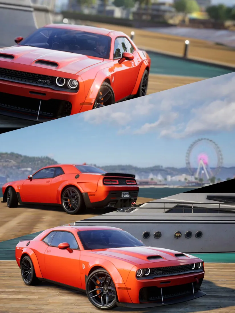 道奇地狱猫手机壁纸｜极品飞车集结背景图片 - 橙色跑车「哲风壁纸」