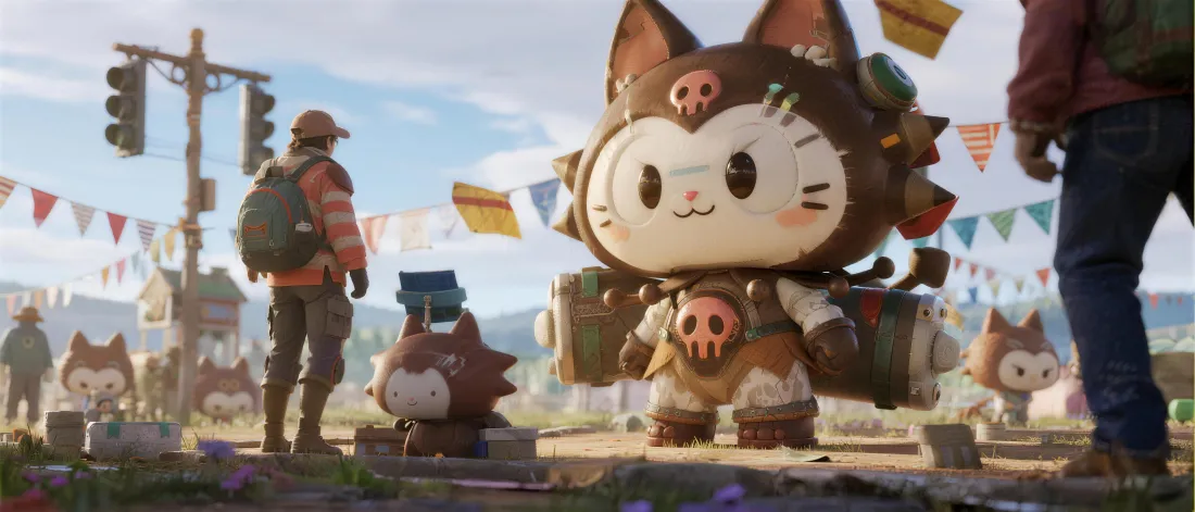 5k萌系猫型角色壁纸｜游戏原画背景图片 - 21:9「哲风壁纸」