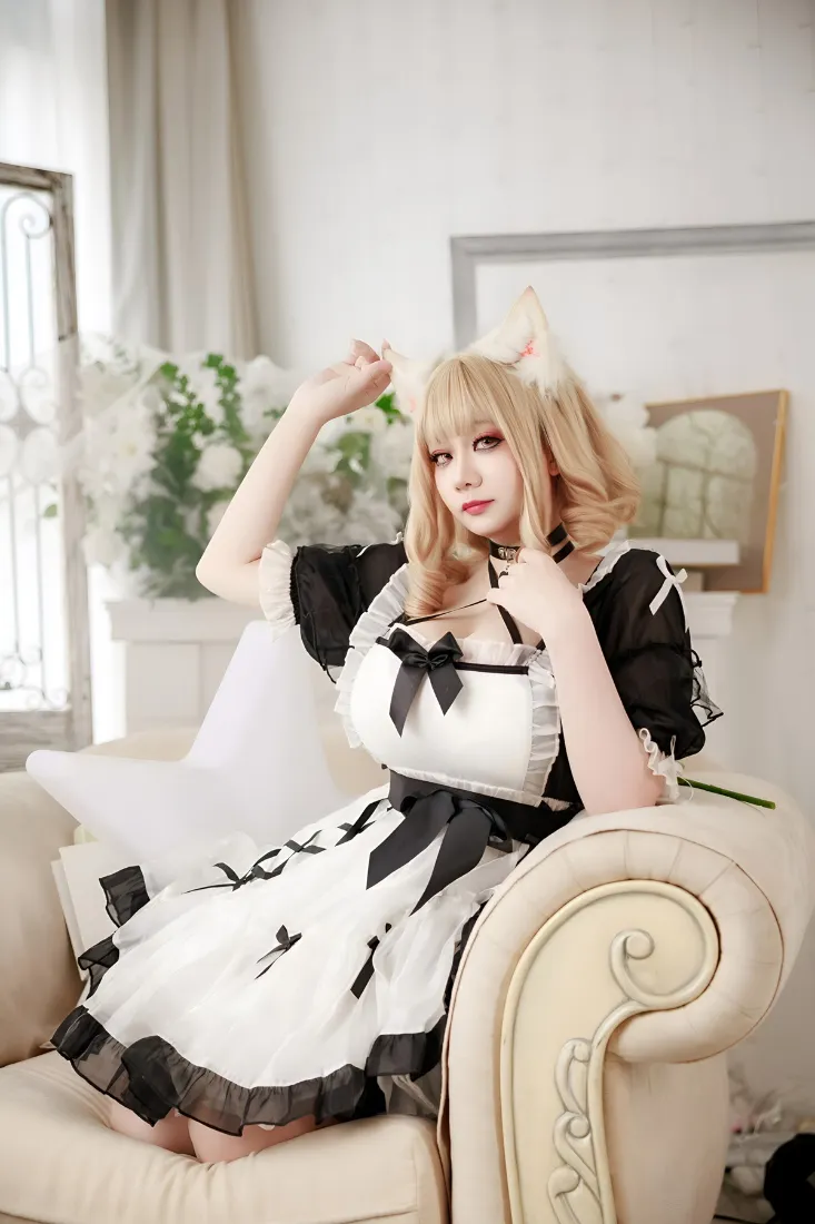 猫耳娘洛丽塔cos手机壁纸｜角色扮演背景图片 - 欧式沙发「哲风壁纸」
