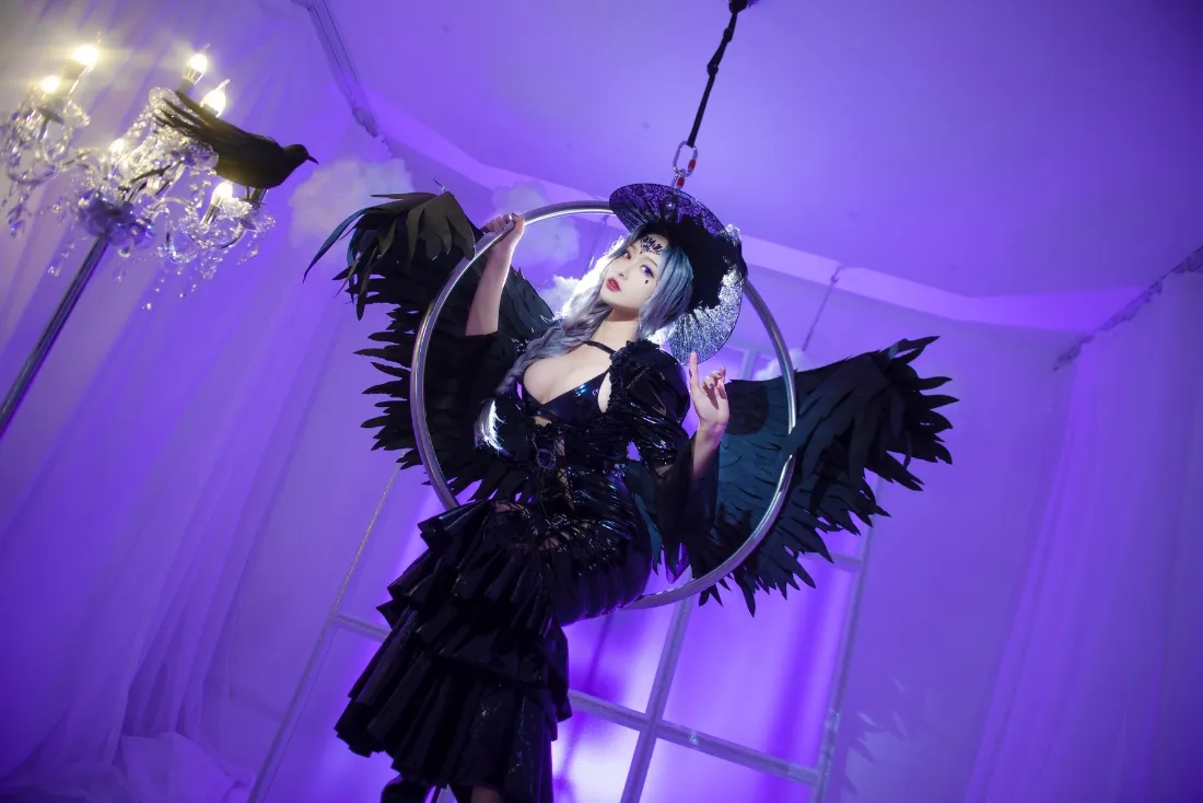 2k黑天使壁纸｜紫色背景图片 - 哥特洛丽塔「哲风壁纸」