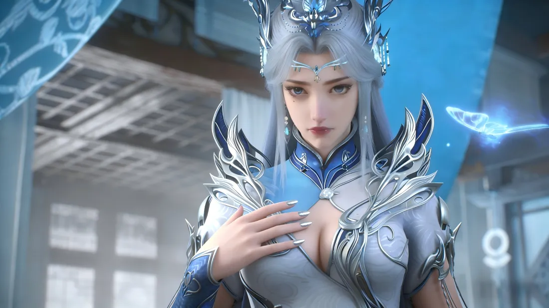 3k宁雨蝶壁纸｜百炼成神背景图 - 银发女神「哲风壁纸」