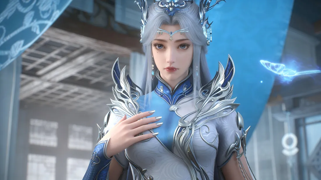 3k宁雨蝶壁纸｜百炼成神背景图片 - 银发女神「哲风壁纸」