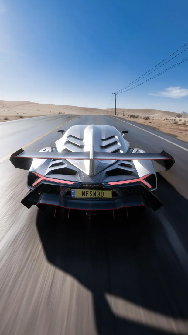 兰博基尼SVJ手机壁纸｜沙漠公路背景图片 - 超跑「哲风壁纸」