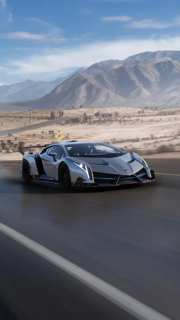 兰博基尼SVJ手机壁纸｜公路背景图片 - 地平线「哲风壁纸」