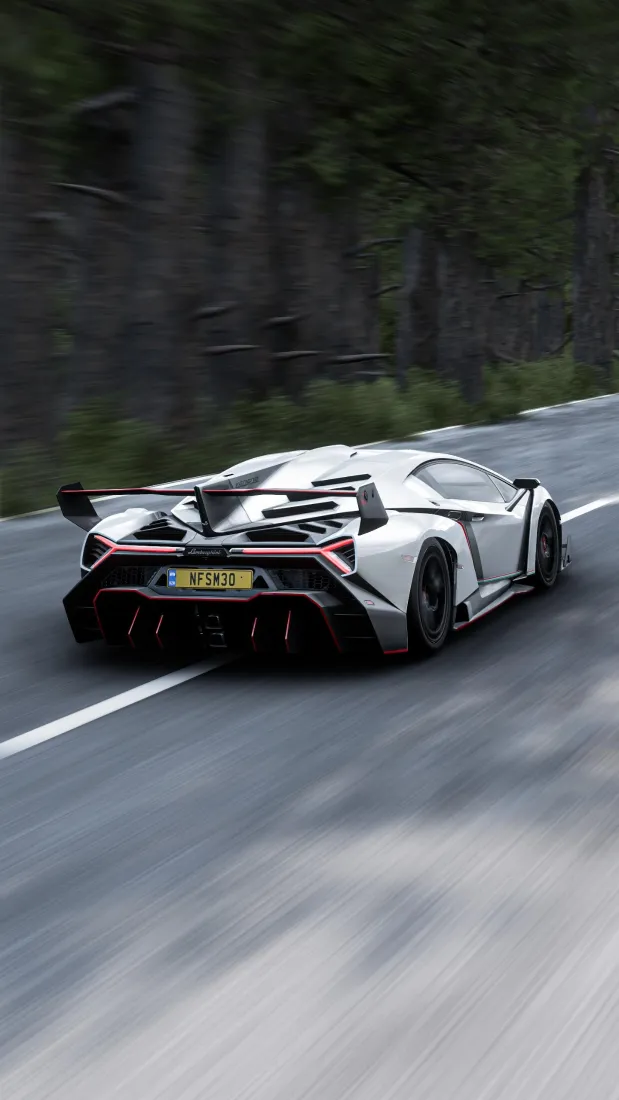 兰博基尼SVJ手机壁纸｜森林公路背景图片 - 超跑「哲风壁纸」