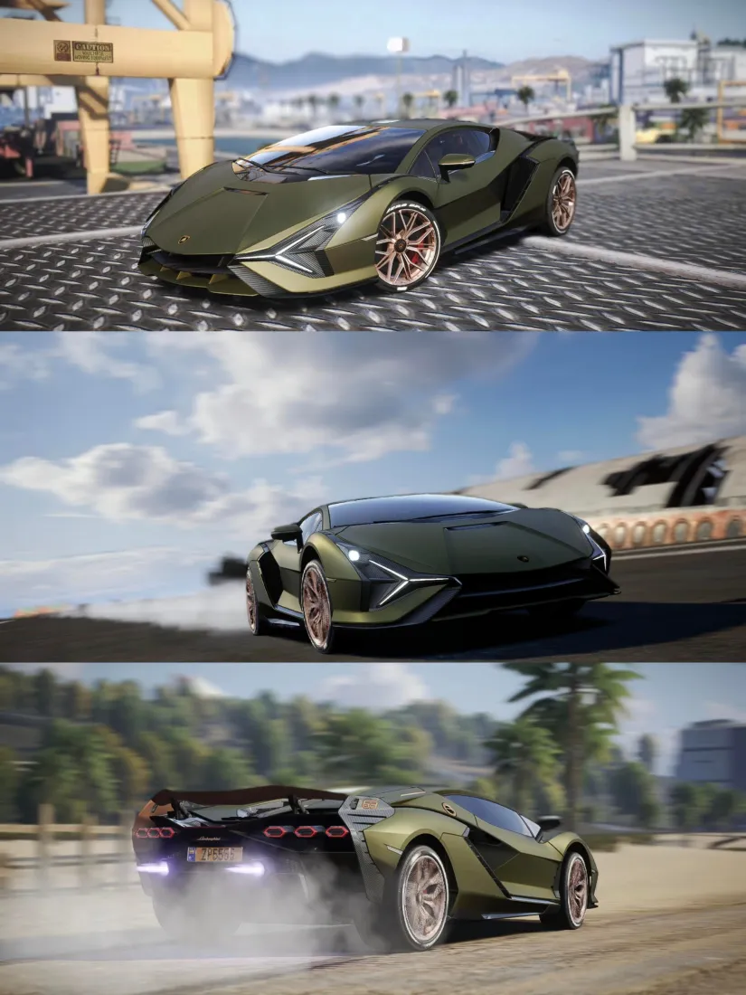 兰博基尼手机壁纸｜极品飞车·集结背景图片 - 绿色跑车漂移「哲风壁纸」