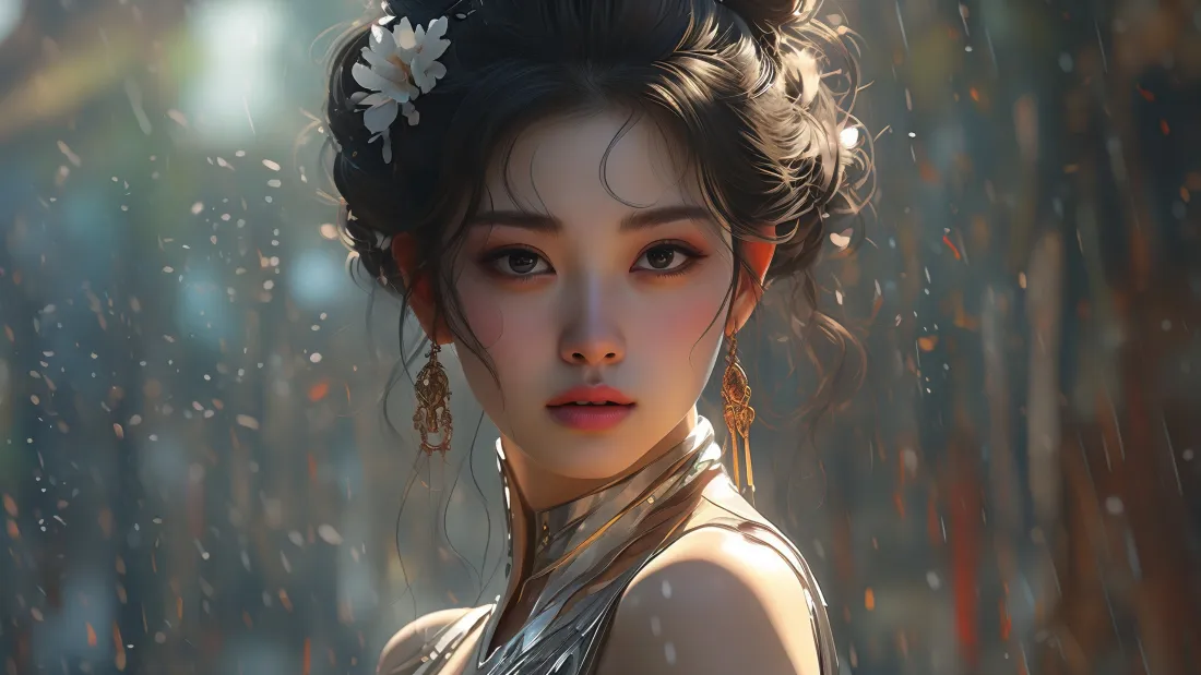 3k古装美女壁纸｜古风背景图片 - 古典妆容发饰「哲风壁纸」