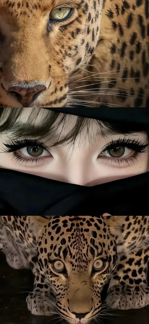 豹子美女眼睛手机壁纸｜豹纹背景 - 神秘野性「哲风壁纸」