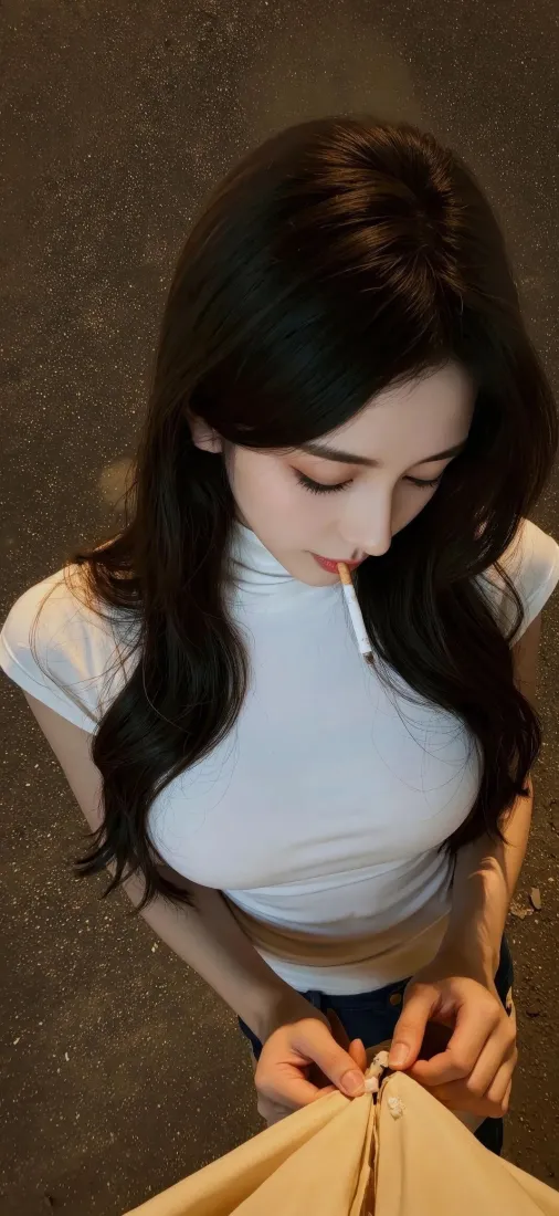 白衣美女手机壁纸｜暗背景图片 - 气质美女「哲风壁纸」