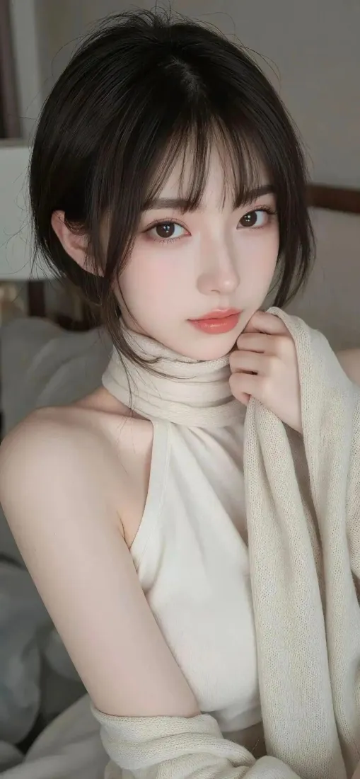 米白美女手机壁纸｜室内背景图片 - Ios 气质「哲风壁纸」