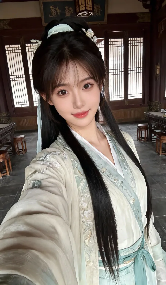 古风美女手机壁纸｜汉服背景图片 - 中式庭院「哲风壁纸」